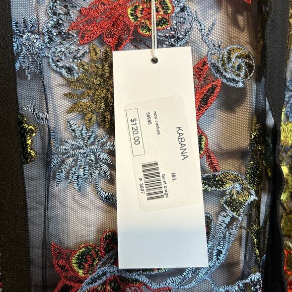 Beautiful Heavy embroidered long kimono / Beach coverup / Topper Jacket New - Picture 8 of 9